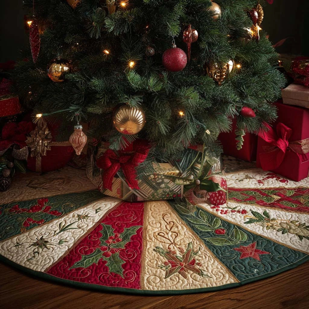 Cozy Christmas Christmas Quilted Tree Skirt