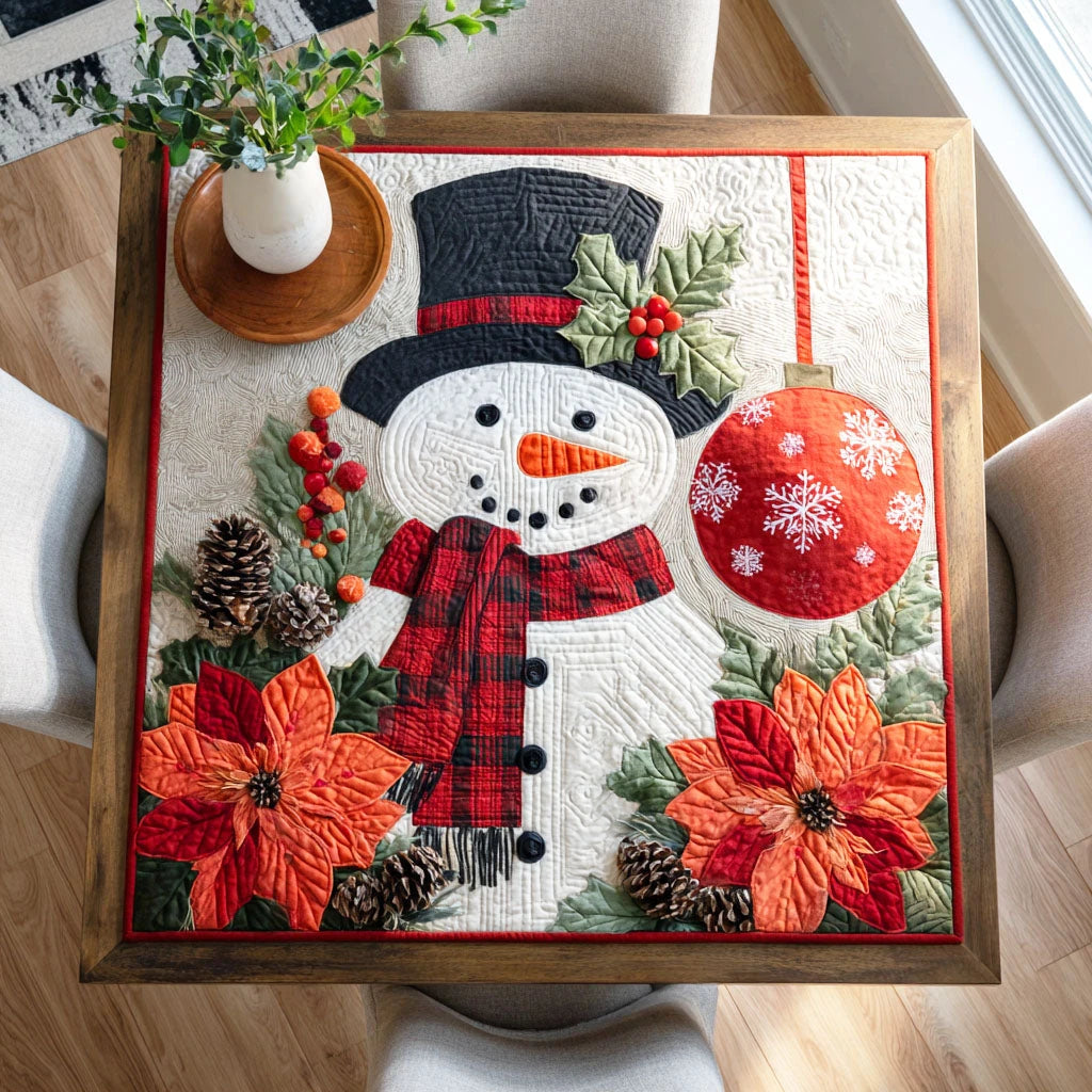 Cozy Christmas Quilted Table Topper