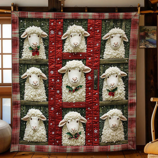 Cozy Christmas Sheep Quilt Blanket