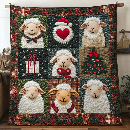 Cozy Christmas Sheep Quilt Blanket