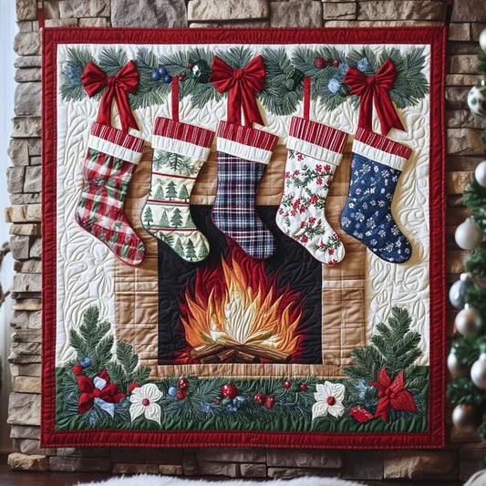Cozy Christmas Stocking Quilt Blanket