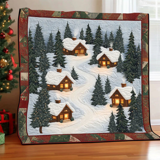 Cozy Christmas Village Quilt Blanket