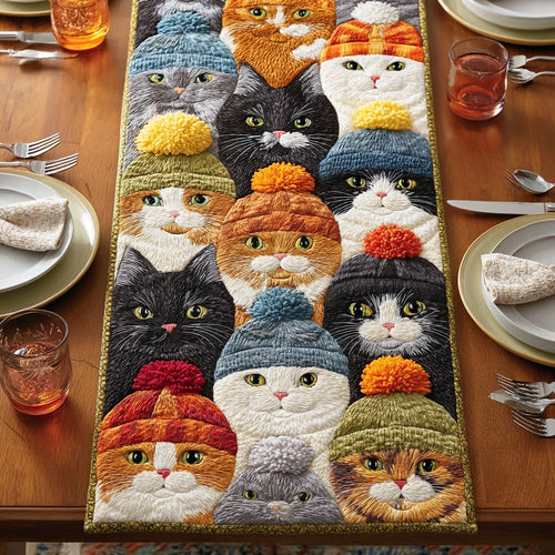 Cozy Color Catnap Quilted Table Runner
