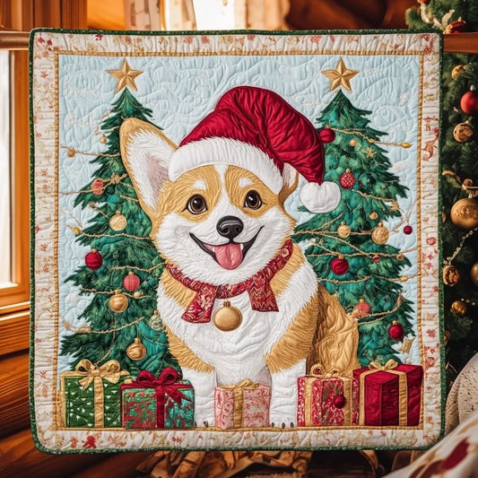 Cozy Corgi Joy Quilt Blanket