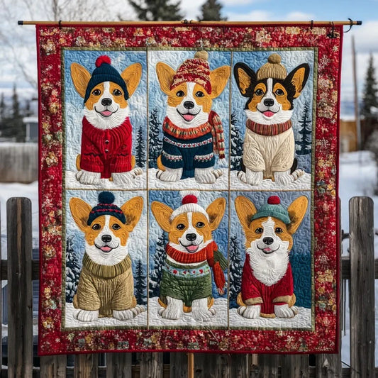 Cozy Corgi Quilt Blanket