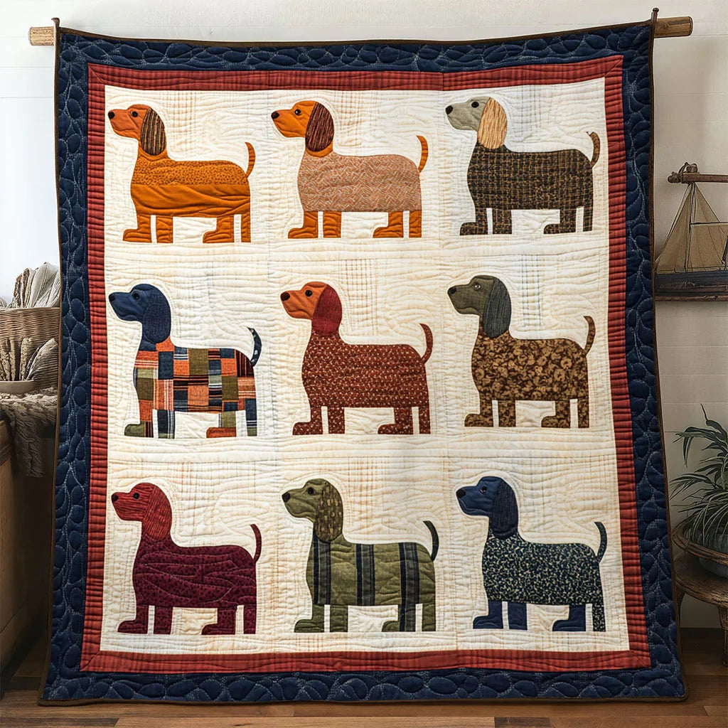 Cozy Dachshund Quilt Blanket