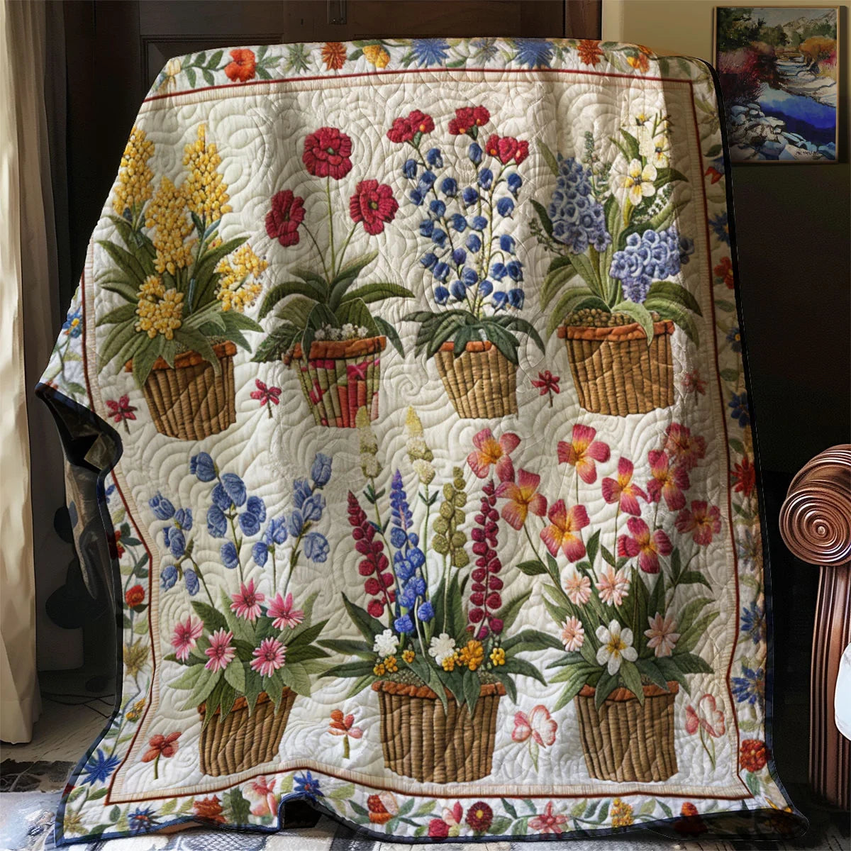 Cozy Flower Quilt Blanket