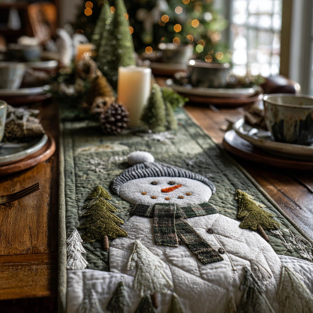 Cozy Frostman Quilted Table Runner