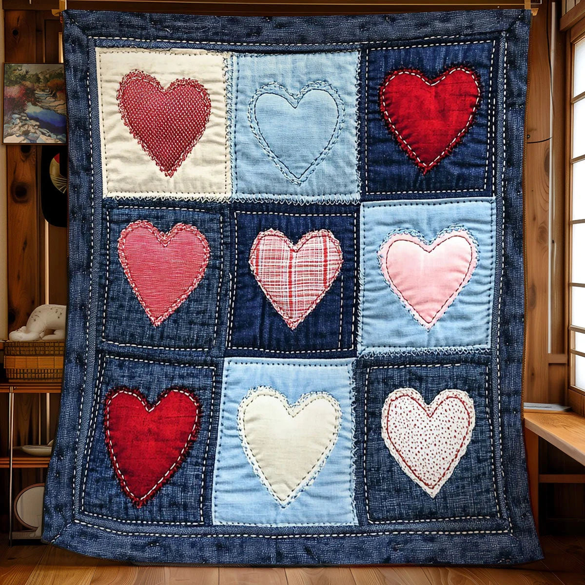 Cozy Heart Quilt Blanket