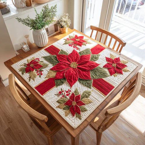 Cozy Holly Quilted Table Topper