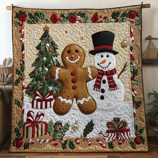 Cozy Lights Gingerbread Quilt Blanket