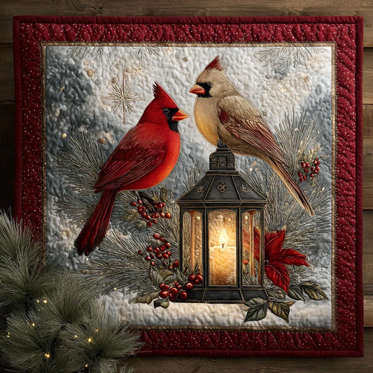 Cozy Love Cardinal Quilt Blanket
