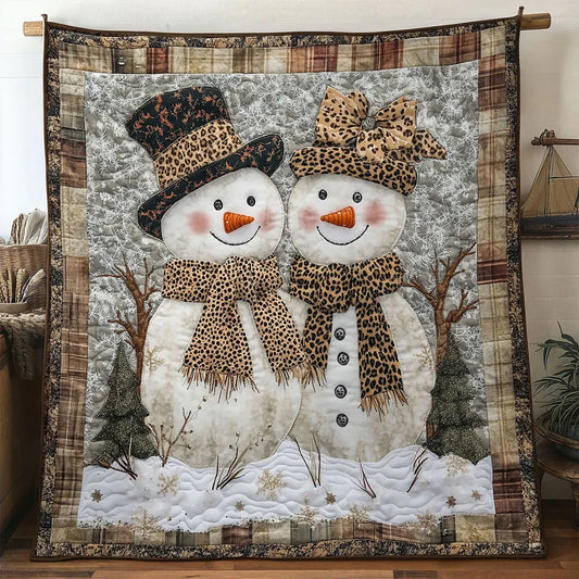 Cozy Pair Snowman Quilt Blanket