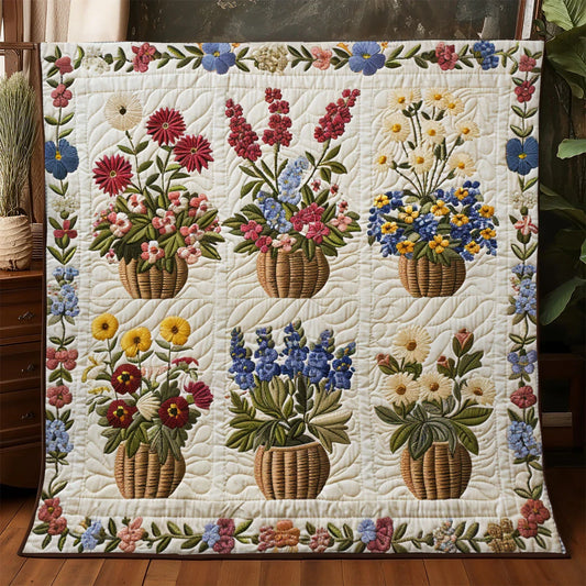 Cozy Patch Flower Quilt Blanket
