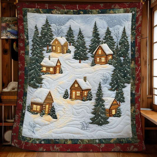 Cozy Path Village Quilt Blanket