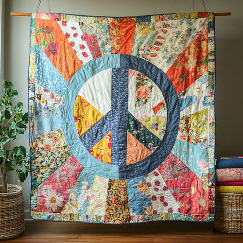 Cozy Peace Blossom Quilt Blanket