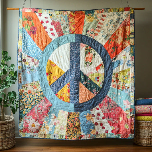 Cozy Peace Blossom Quilt Blanket