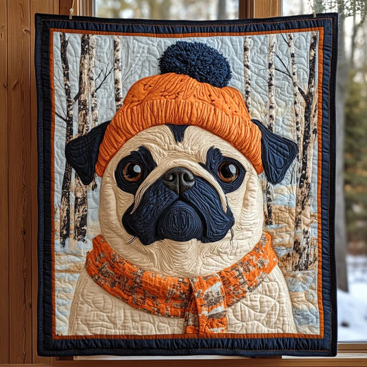 Cozy Pug Quilt Blanket