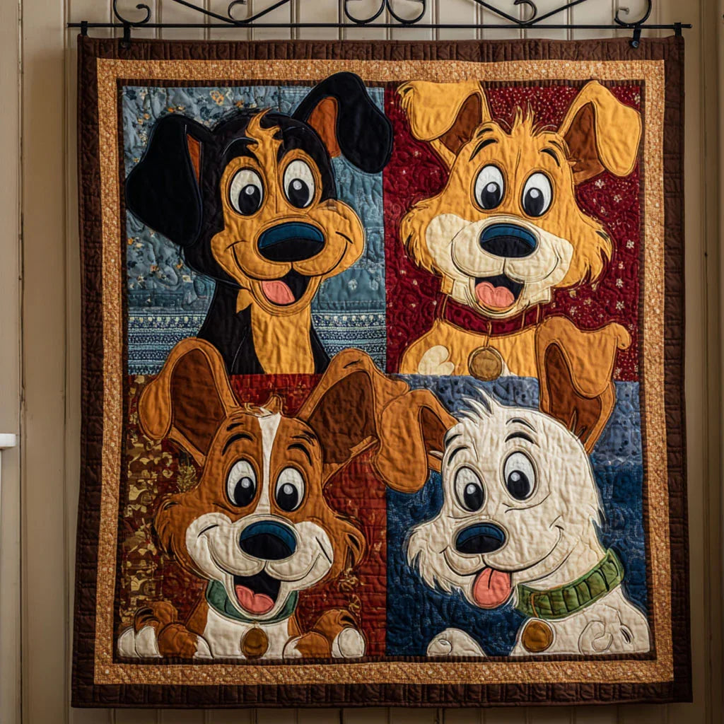 Cozy Pup Quilt Blanket - Quilted Blanket by OtterMia