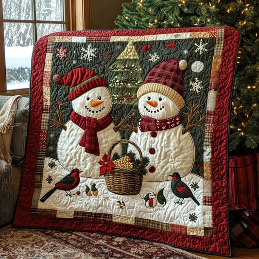 Cozy Snowmen Quilt Blanket