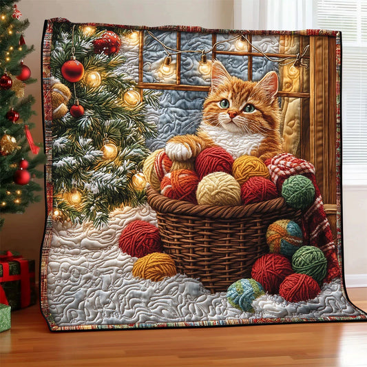 Cozy Whiskers Christmas Quilt Blanket