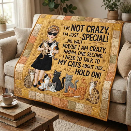 Crazy Cat Lady Quilt Blanket