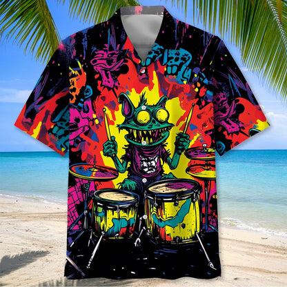 Crazy Drum Monster Hawaiian Shirt