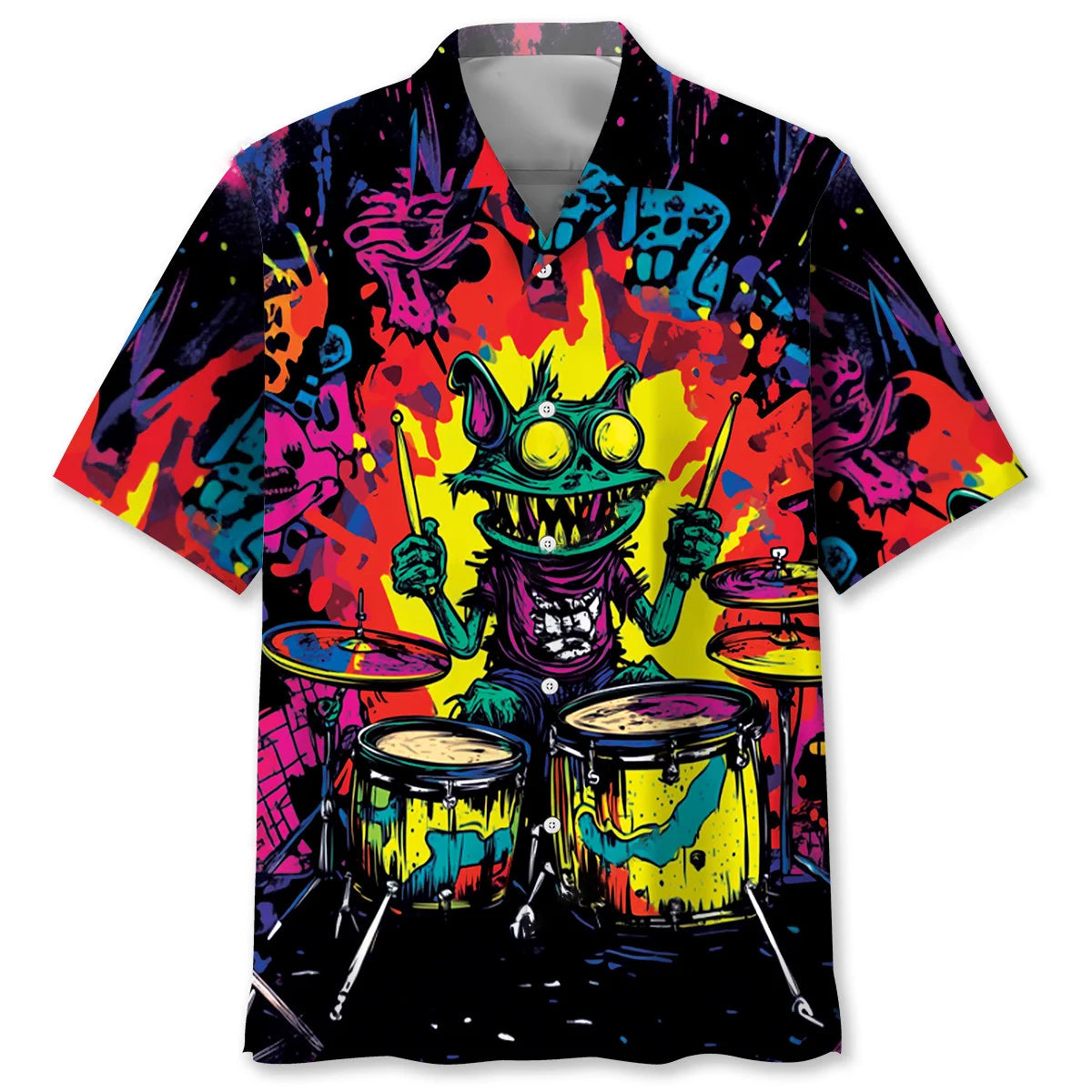Crazy Drum Monster Hawaiian Shirt