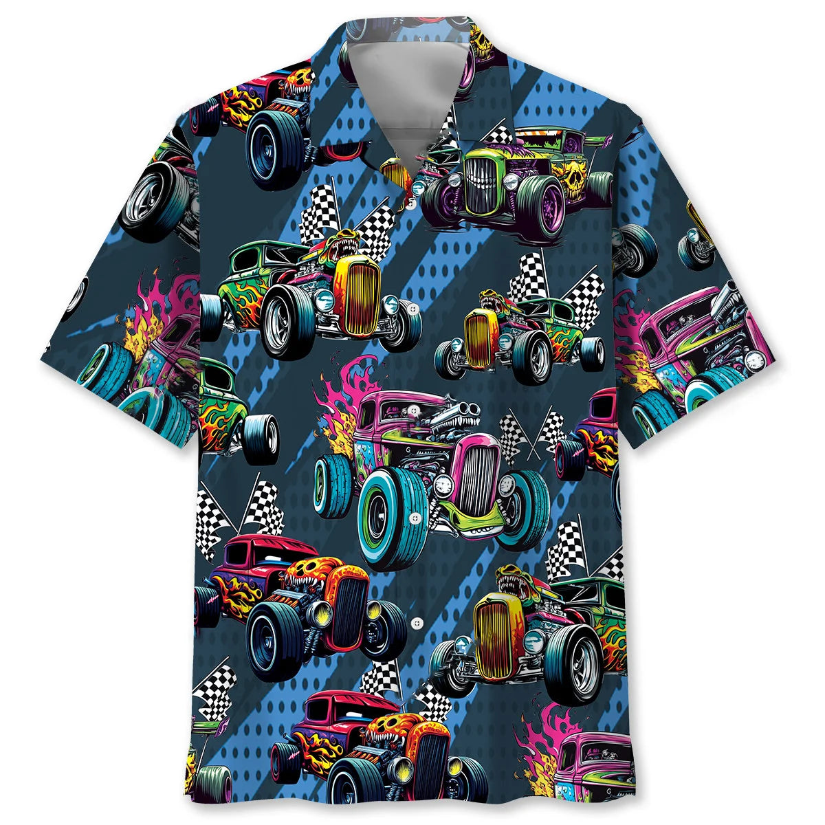 Crazy Hot Rod Drag Racing Hawaiian Shirt