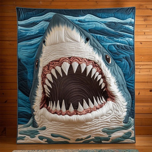 Creepy Shark Quilt Blanket