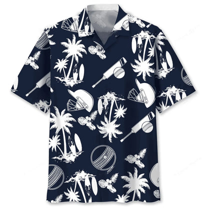 Cricket Black White Hawaiian Shirt