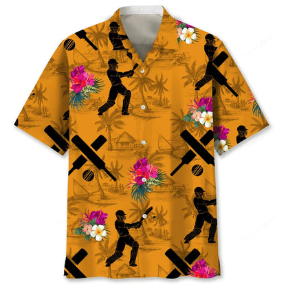 Cricket Orange Tropical Hawaiian Shirt