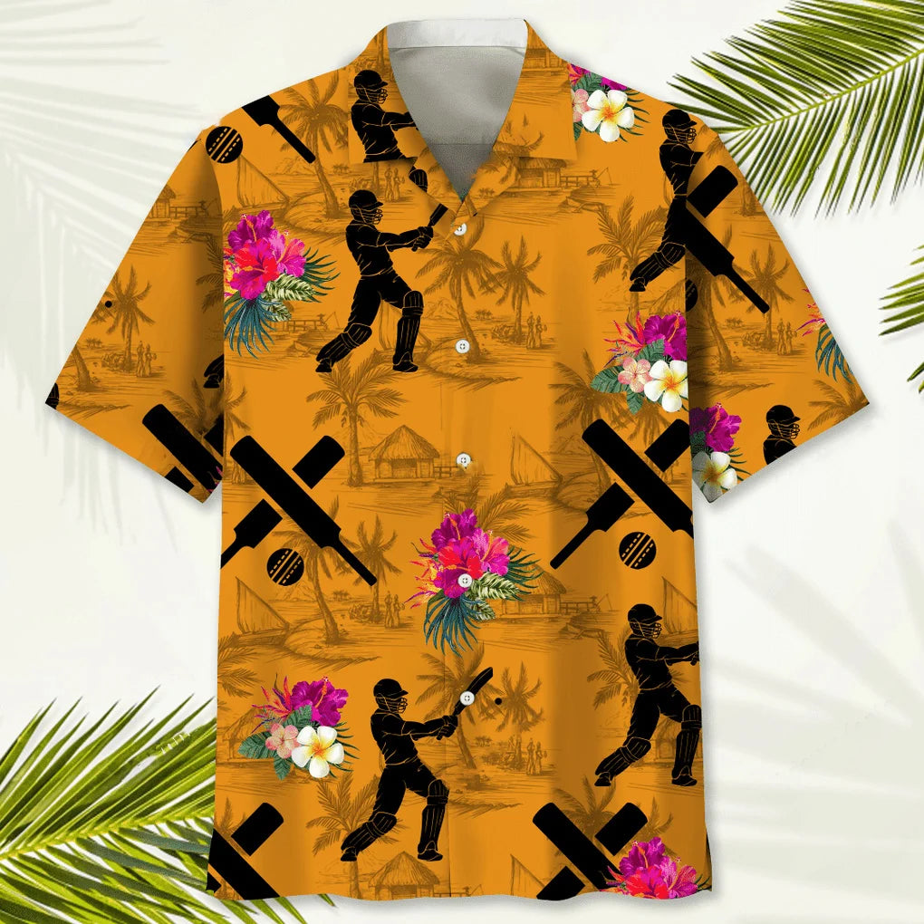Cricket Orange Tropical Hawaiian Shirt