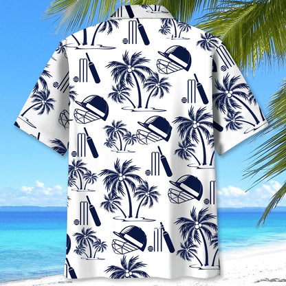 Cricket Palm Tree White Hawaiian Shirt