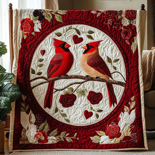 Crimson Devotion Quilt Blanket
