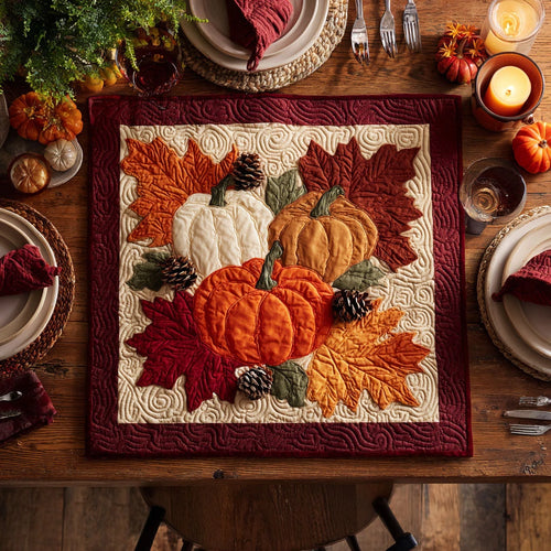 Crimson Fall Quilted Table Topper