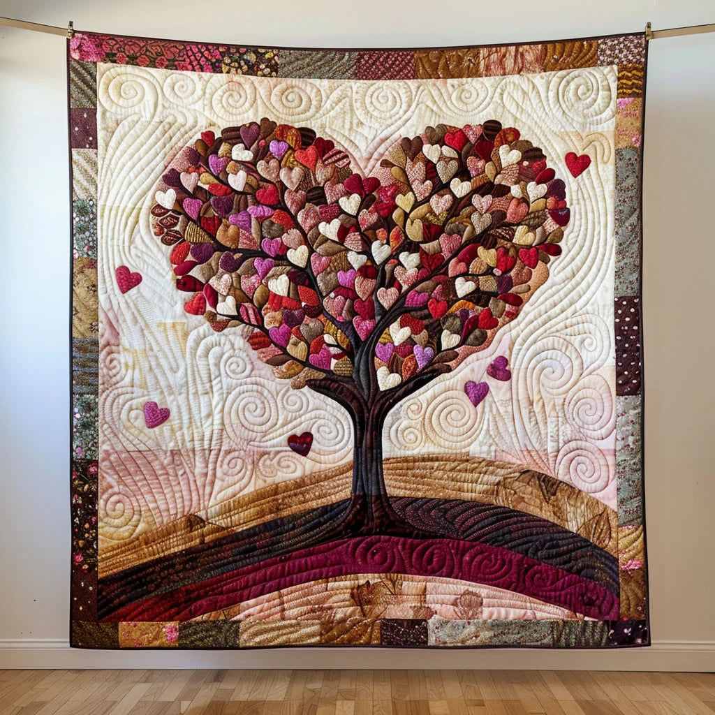 Crimson Hearts Quilt Blanket