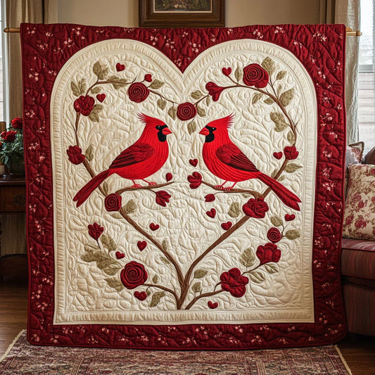 Crimson Hearts Quilt Blanket