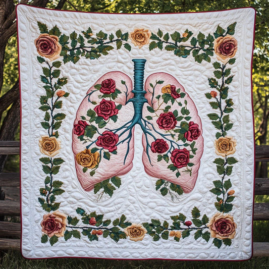 Crimson Lung Quilt Blanket