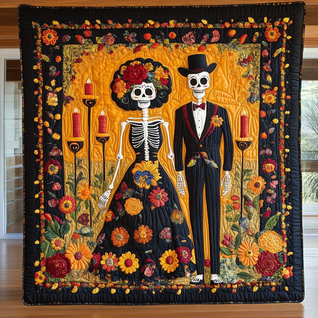 Crimson Vows Quilt Blanket