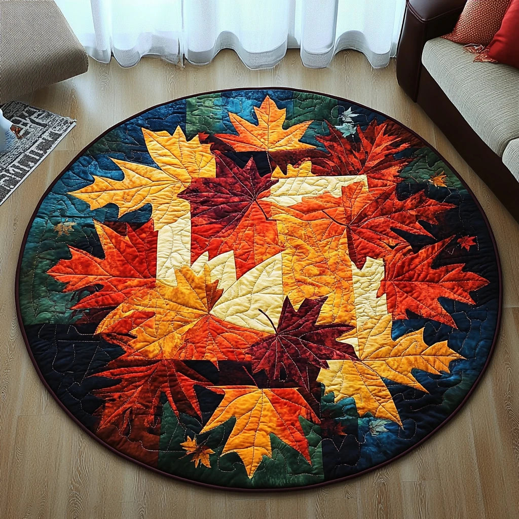 Crisp Fall Quilted Round Mat