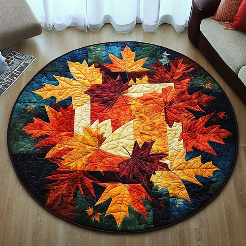Crisp Fall Quilted Round Mat
