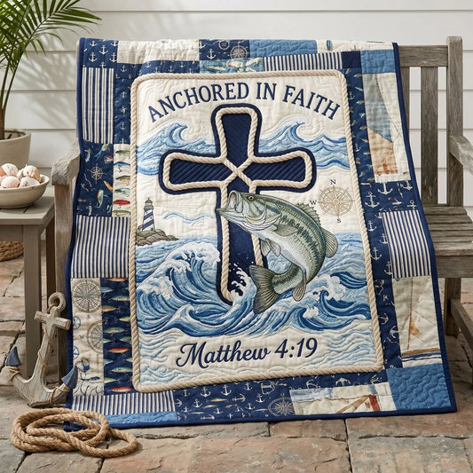 Cross And Tide Bass Quilt Blanket