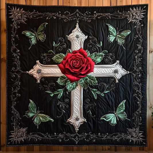 Cross Rose Light Quilt Blanket