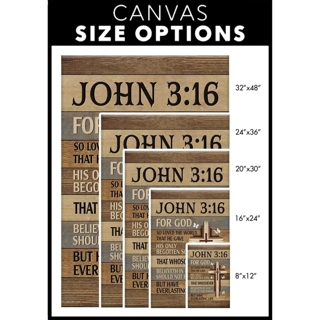 for god so loved the world john 3 16 christian wall art canvas (view 3)