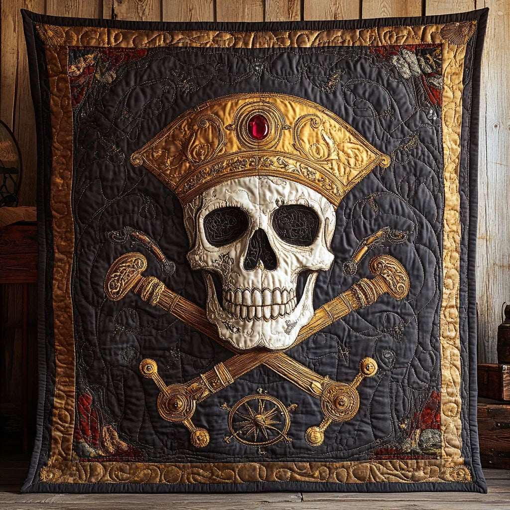 Crowned Bones Quilt Blanket