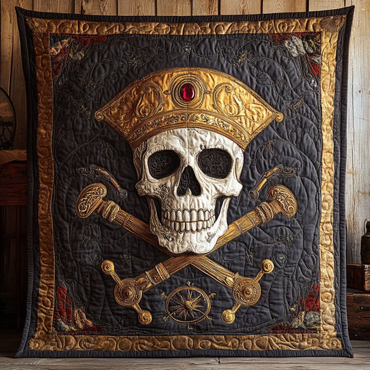 Crowned Bones Quilt Blanket