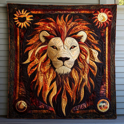 Crowned Flame Quilt Blanket