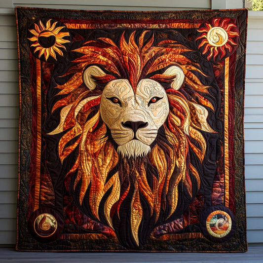Crowned Flame Quilt Blanket
