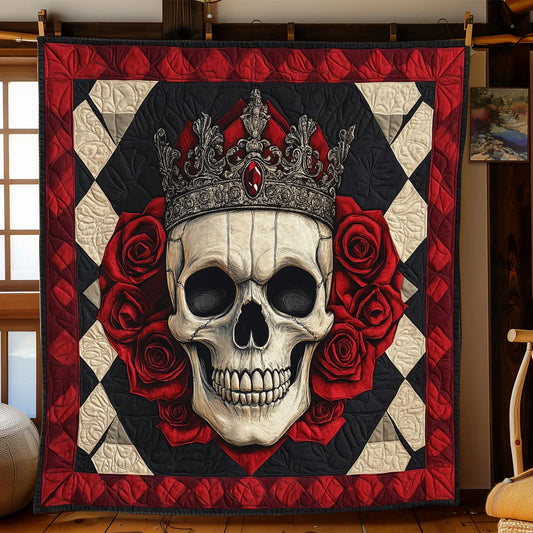 Crowned Skull Quilt Blanket